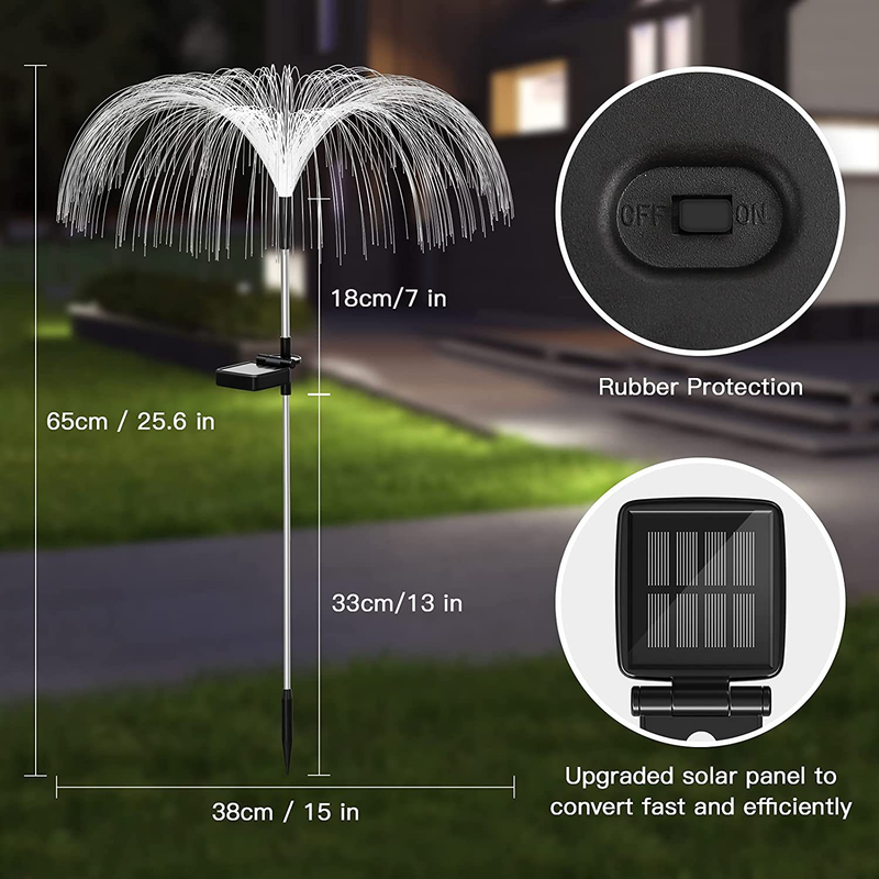 Solar-Quallen-Gartenleuchten, wasserdichte LED-Dekorationsleuchten für den Außenbereich für Rasen, Wege und Terrassen (3er-Set)_voghion.com