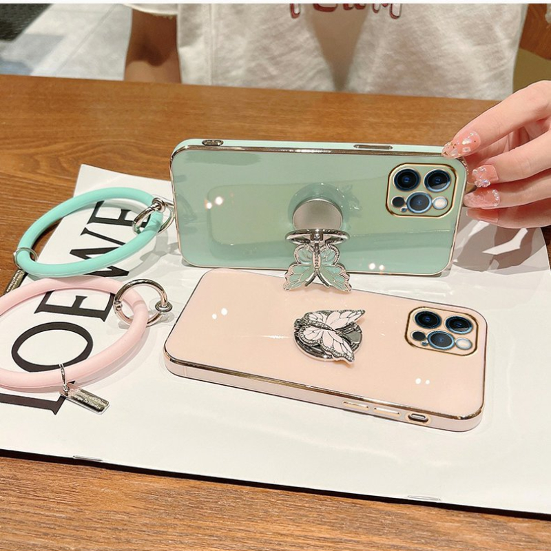 Uchwyt na telefon z pierścieniem motylkowym poszycie etui do Samsung Galaxy A12 A22 A32 A42 A52 A72 A82 A51 A71 A11 A21S A31 A81 A91 4G 5G okładka_voghion.com