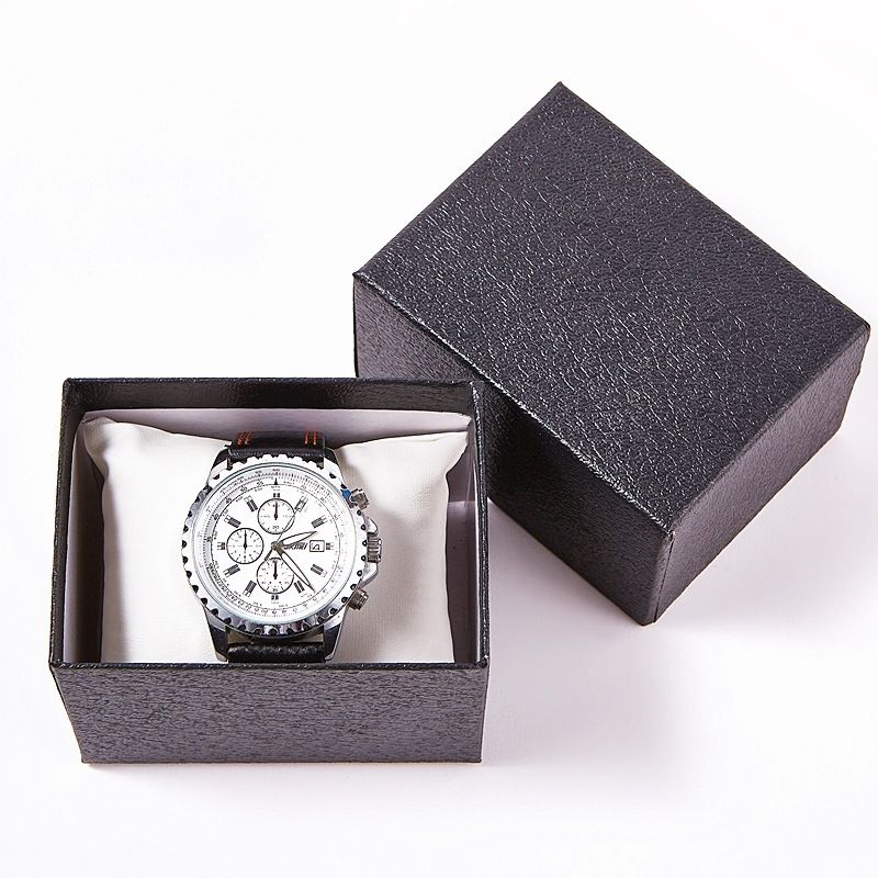 Pudełko na zegarek Skórzana poduszka Pudełko z wzorem liczi Pudełko na zegarek Kwadratowe pudełko na zegarek dla mężczyzn i kobiet_voghion.com