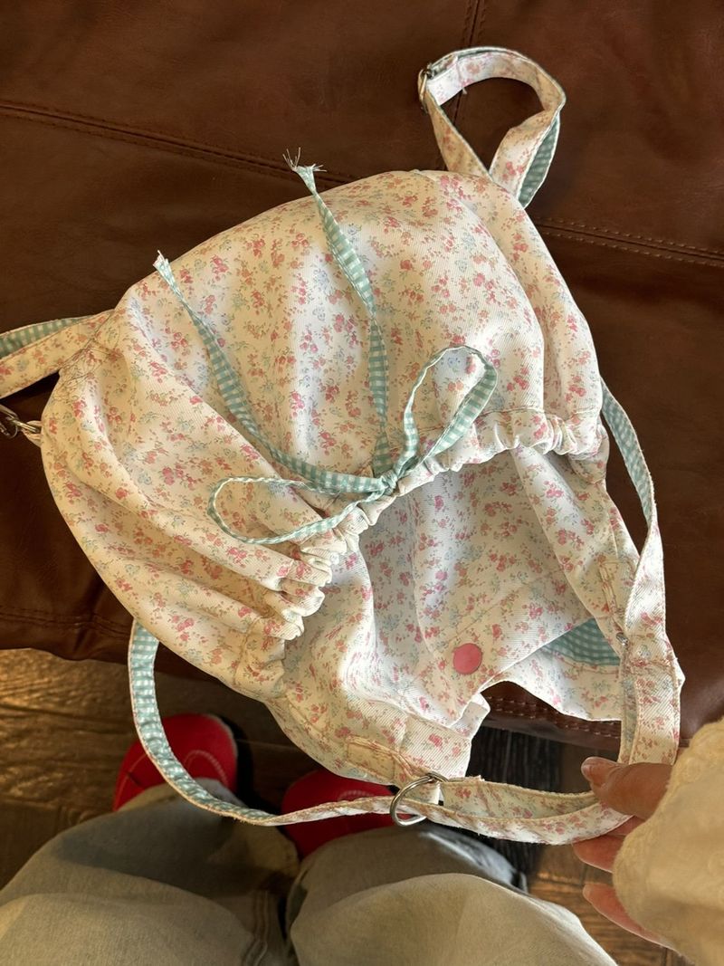 Pink Floral Bow Backpack, Specially Designed For Women, 2025 Autumn/winter New Korean Style_voghion.com