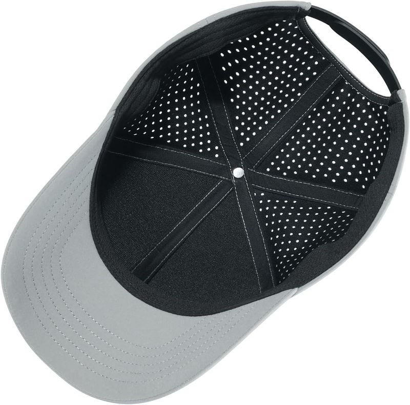 VOBOOM Men Quick Dry Baseball Cap Laser Cut Mesh Ball Curved Brim Snapback Hat_voghion.com