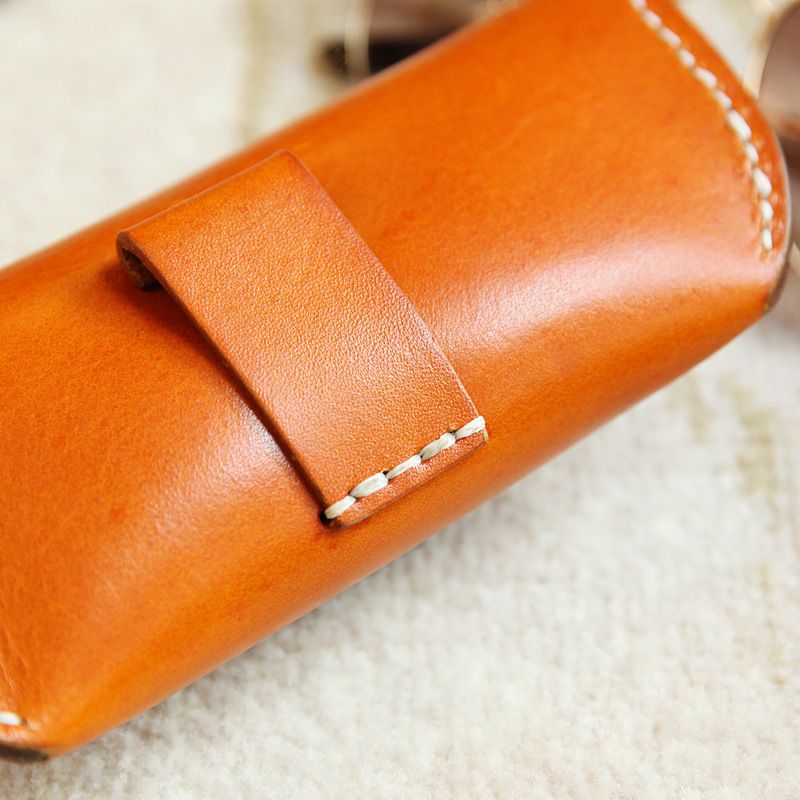 Custodia per occhiali unisex in pelle conciata al vegetale, stile retrò, multifunzionale, con cintura in pelle, borsa porta occhiali_voghion.com