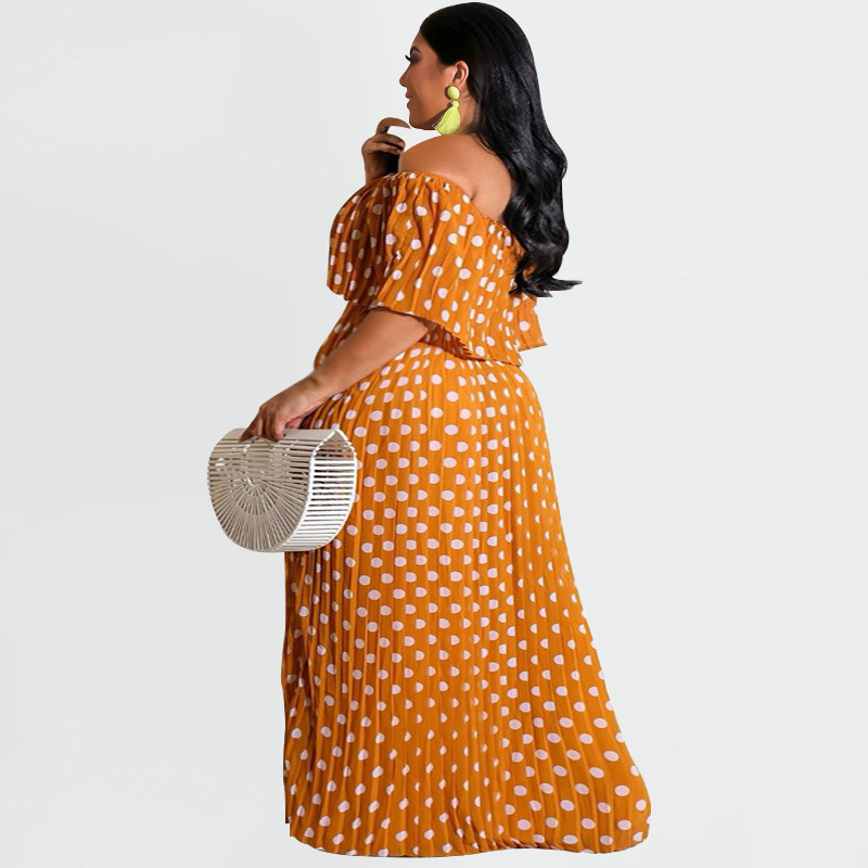 Summer New Dot Print Fashion Casual Abiti taglie forti_voghion.com