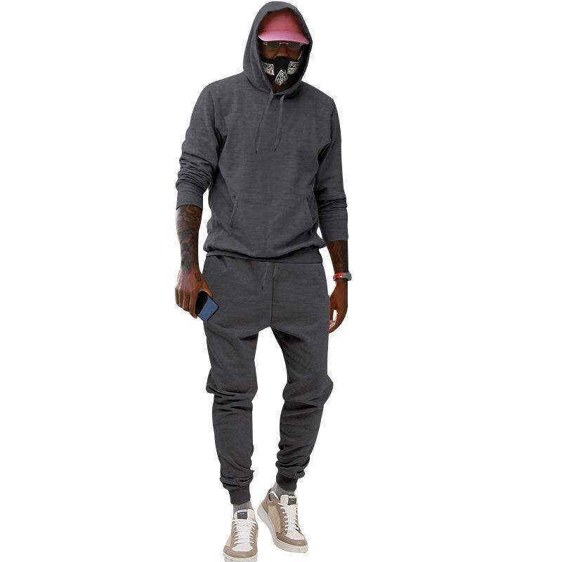 2024 Europese maat pluche trui met capuchon, sport-casual, stevige tweedelige losse sportkleding voor heren_voghion.com