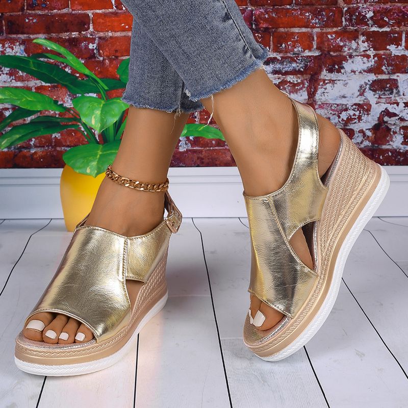 Nuove scarpe taglie forti con suola in corda e spugna, suola spessa, con fibbia, tacco inclinato, bocca di pesce, sandali da donna_voghion.com