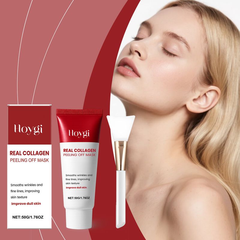Maschera peel-off al collagene HOYGI, detergente delicata, esfoliante per il viso, idratante, delicata e nutriente per la pelle._voghion.com