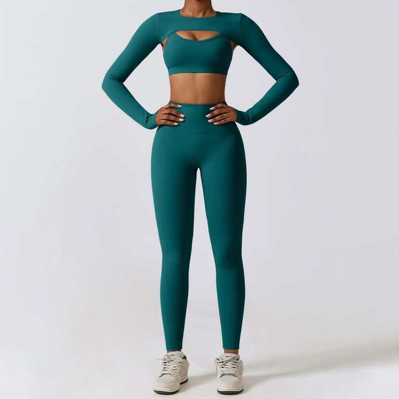 Abbigliamento da yoga LazyZoom per donna, completo da allenamento per la corsa e il fitness estivo di alta qualità, con sensazione di nudità, schiena bella e ad alta elasticità._voghion.com