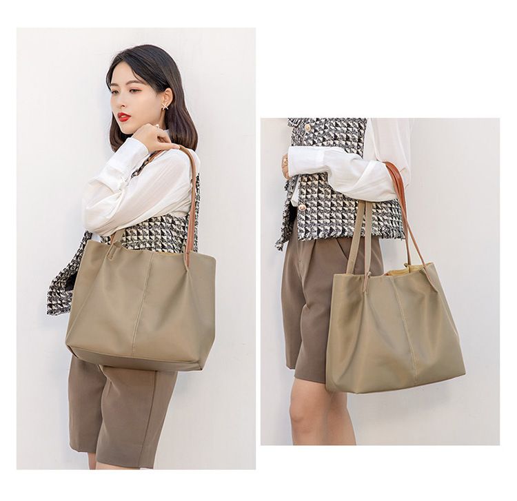 Borsa a tracolla da donna, borsa da donna, borsa a tracolla in tela e nylon, grande, Oxford, semplice, da lavoro, per pendolari_voghion.com