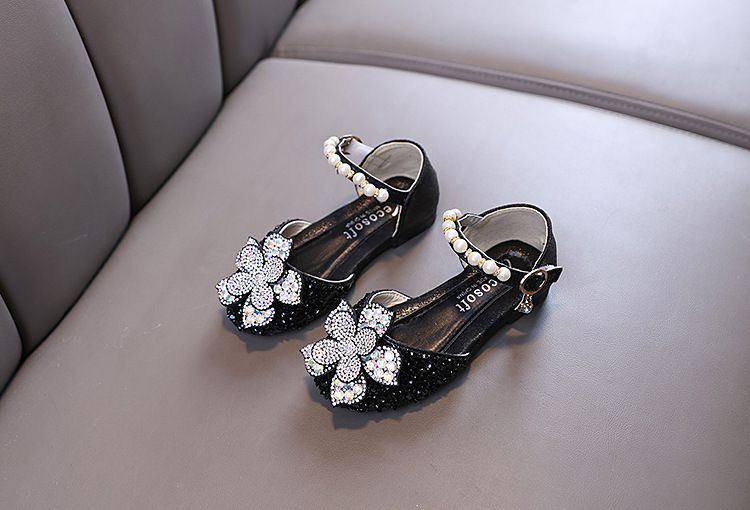 Baby Mädchen Mädchen Mädchen Prinzessin Diamant Einzelnen Schuh Schuhe Tanzen Zeigen Schuhe Blumen_voghion.com