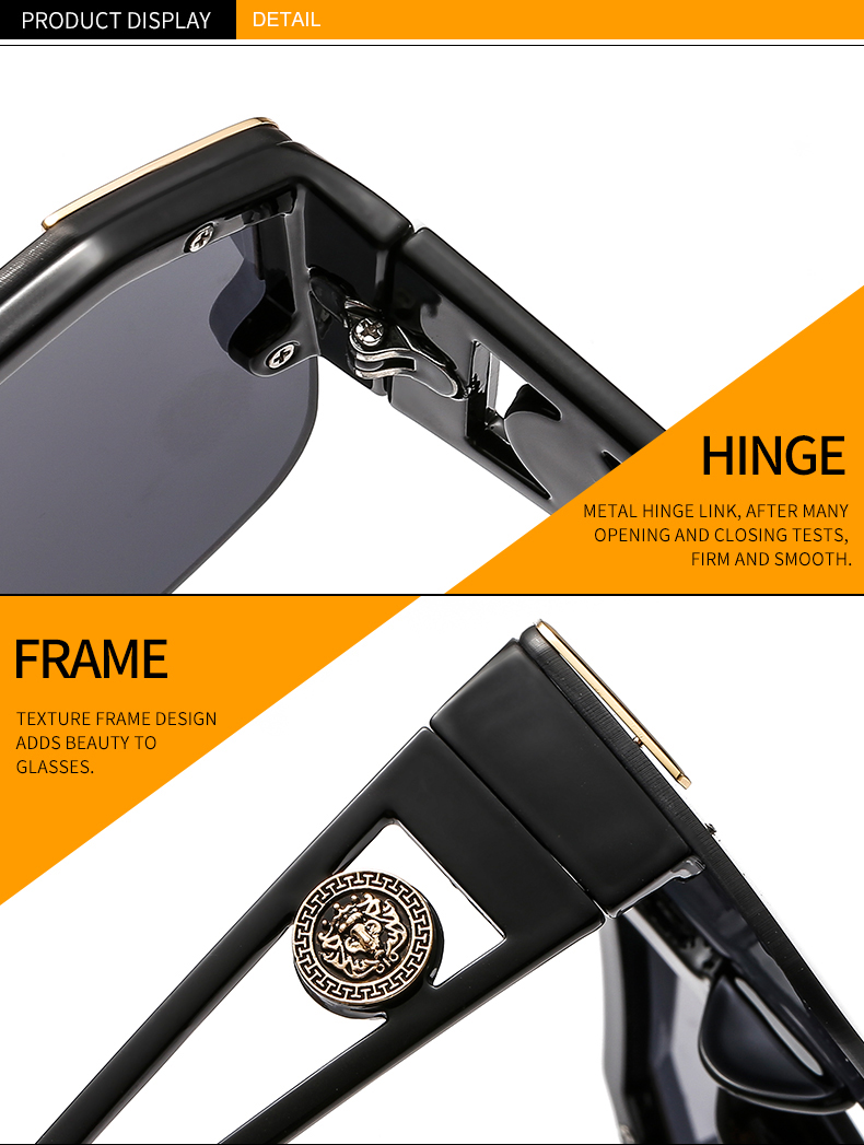 ZLY 2020 New Shield Sunglasses Men Women Fashion Color Lens Alloy Frame High Quality Rectangle Brand Designer Sunglasses_voghion.com