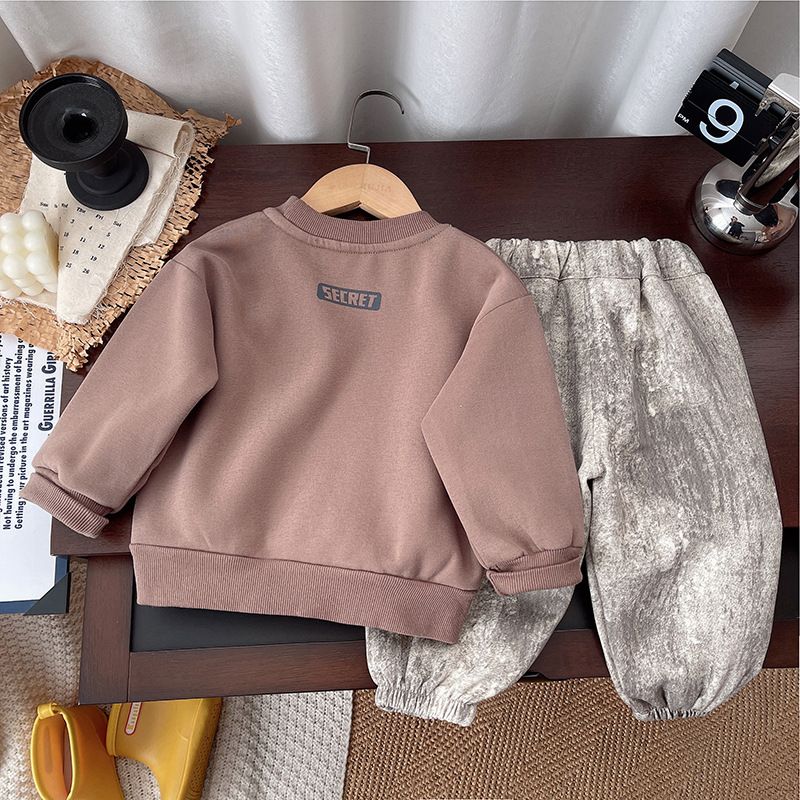 2025 Kinderbekleidung Frühjahr/Sommer Kollektion, Koreanische Ausgabe Tie Dye Casual Pocket Langarm, Ihr Zweiteiler_voghion.com