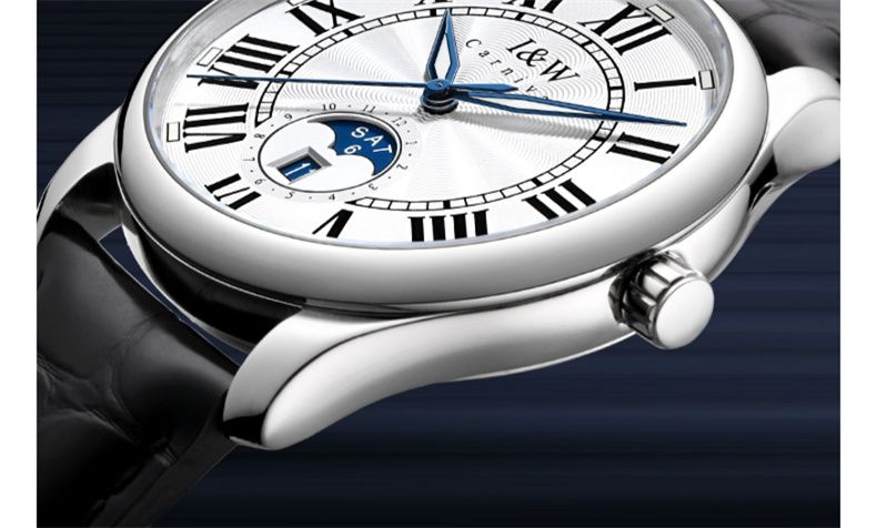 Relojes IW para hombre, reloj mecánico automático MIYOTA, resistente al agua, fecha, manecillas, cristal de zafiro, esfera de ondas romanas, reloj para hombre_voghion.com