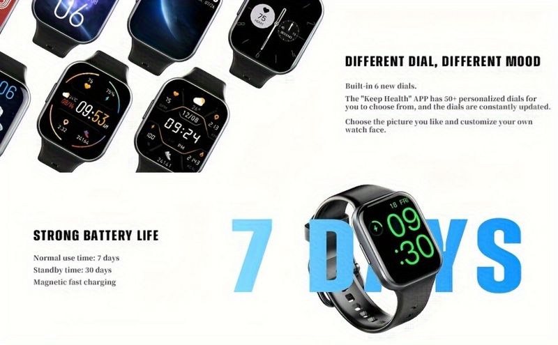 Q23 Smartwatch, 1,69-inch Touch Smartwatch Fitnesshorloge met stappenteller, 25 sportmodi Activity Tracker, voor Android IOS_voghion.com