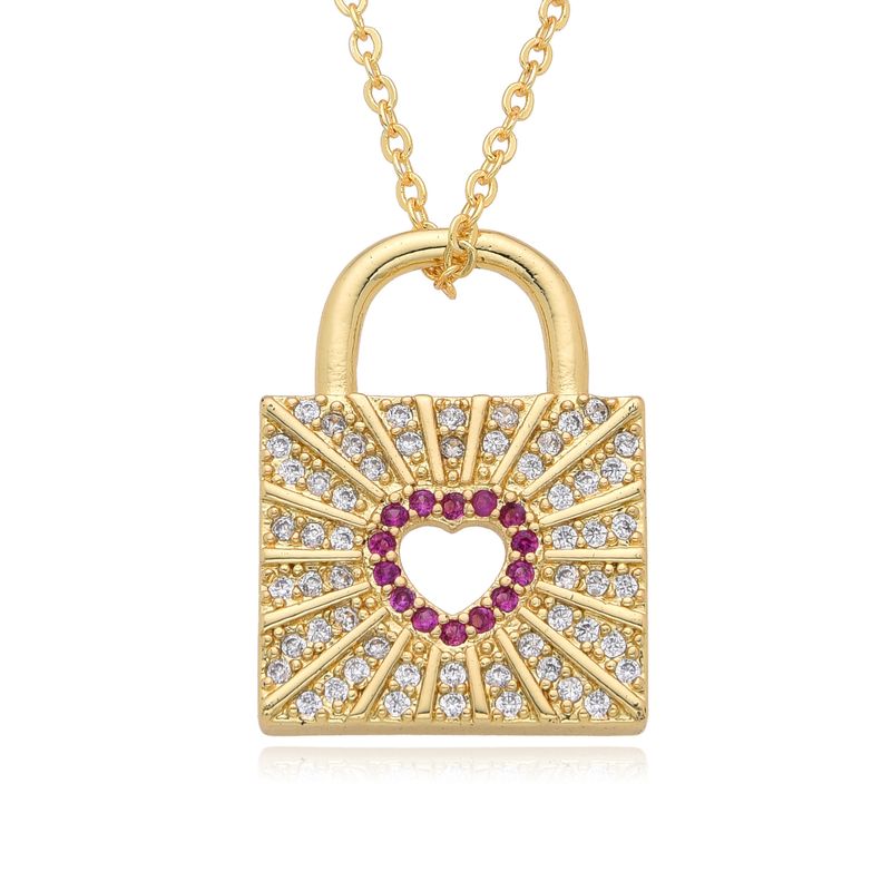Collana con ciondolo a forma di chiave in stile giapponese e coreano di alta qualità per donna, cuore placcato oro in rame e zirconi microintarsiati_voghion.com