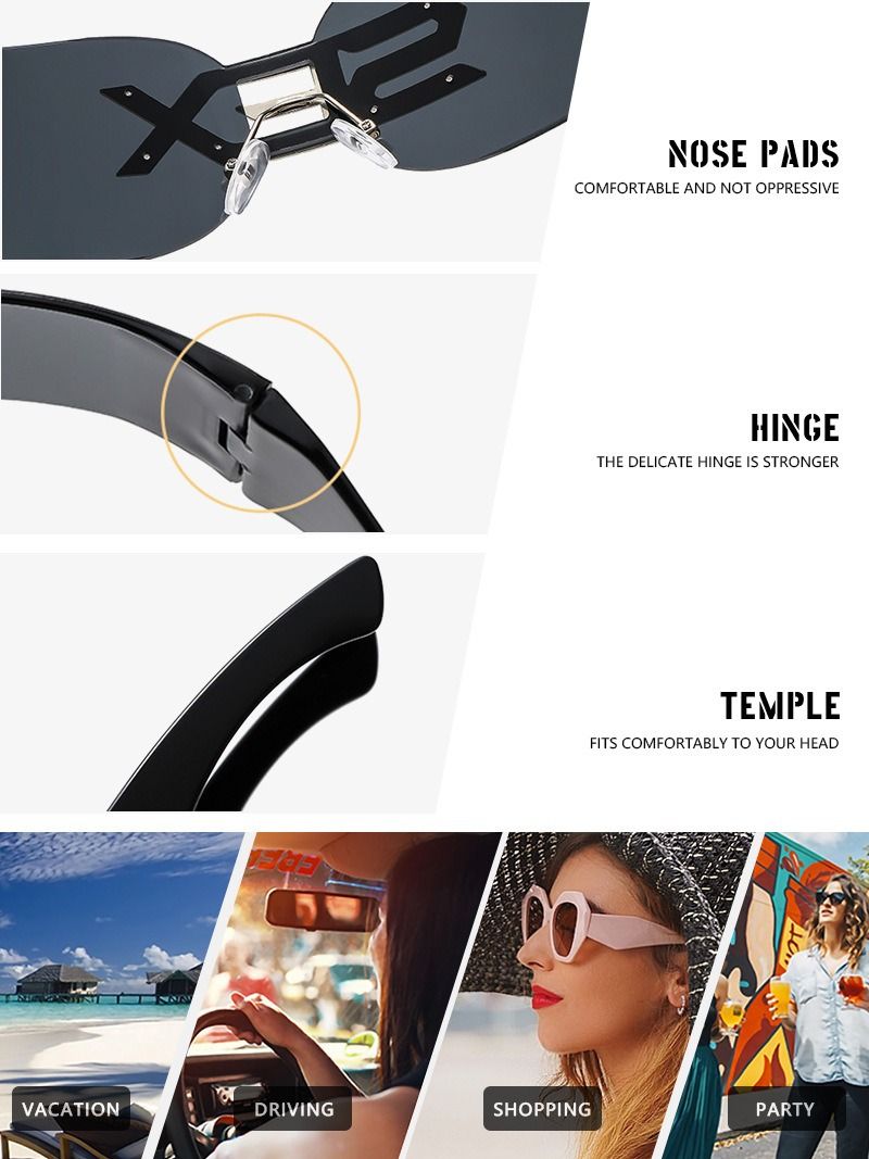 001 High-end Outdoor Hiking Sunglass Mountaineering Ski Goggl Unisex Futuristic Punk Framels Integrated Sunshade_voghion.com
