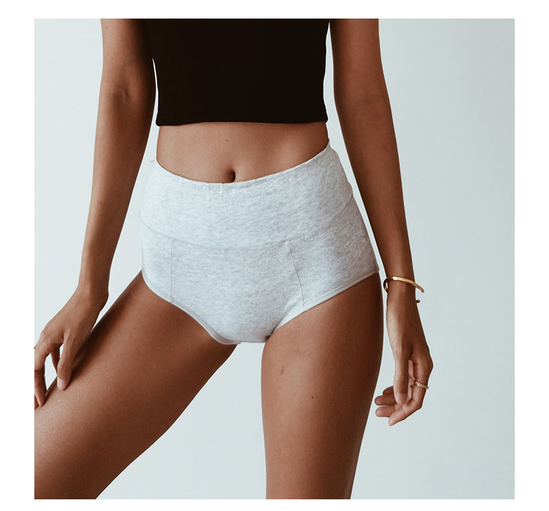 Women's clothing cotton inseam high waist women's cotton sexy and comfortable hip-covering underwear thin belly-control briefs_voghion.com
