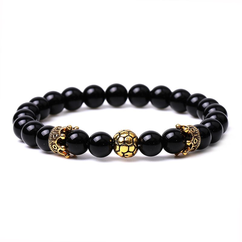 Bracelets à breloques Coupe de la Ligue de football Bracelet couronne Femme Pierre multicolore Œil de tigre Pierre Image Agate Turquoise Bracelet_voghion.com