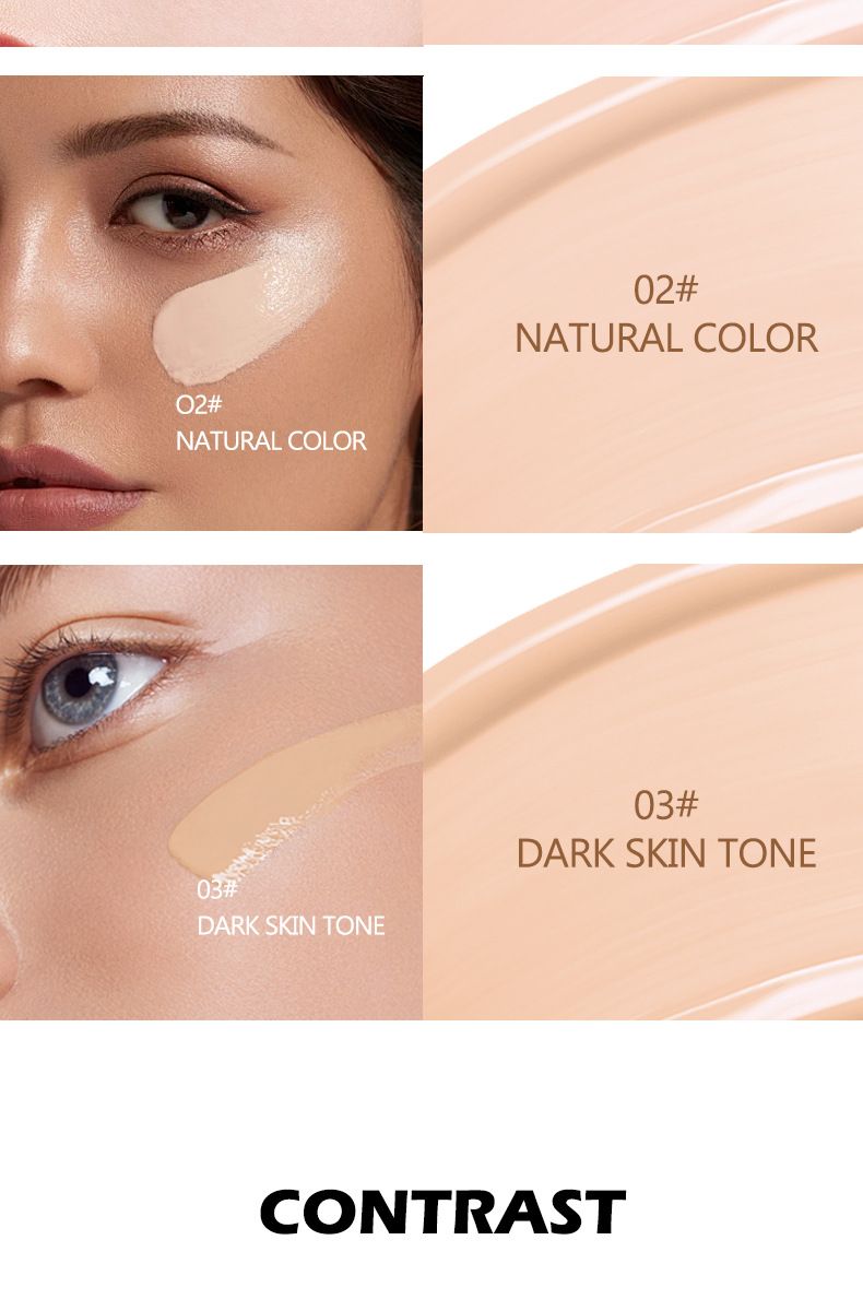 Concealer verheldert de huidskleur zonder te plakken. Poeder, onzichtbare poriën. Concealer blijft lang zitten zonder make-up te verwijderen om acne-littekens te bedekken._voghion.com