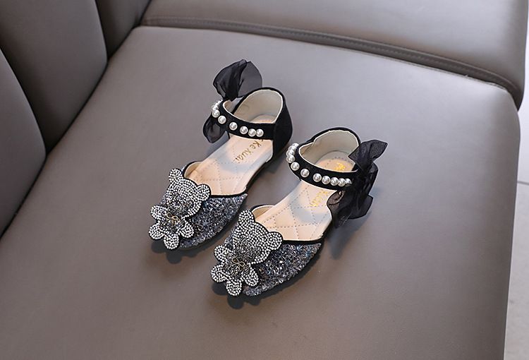 Cartoon Mädchen Prinzessin Baby Student Kleines großes Kind Diamant Tanzshow Schuhe und Sandalen_voghion.com