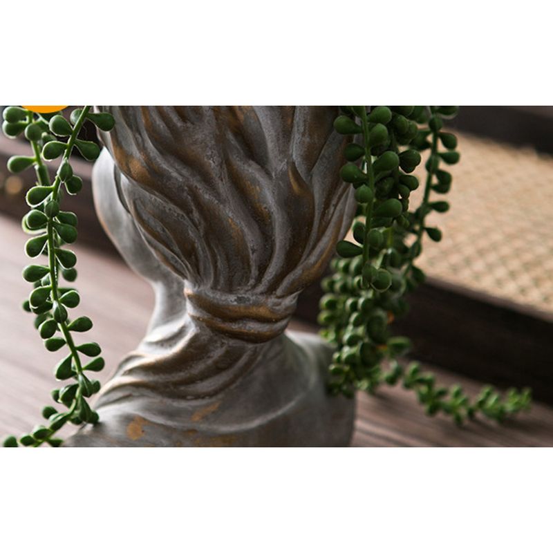 Nordic Girl Cement Head Statue Succulent Pot Balcony Office Entrance Decoration Stylish Flower Plant_voghion.com