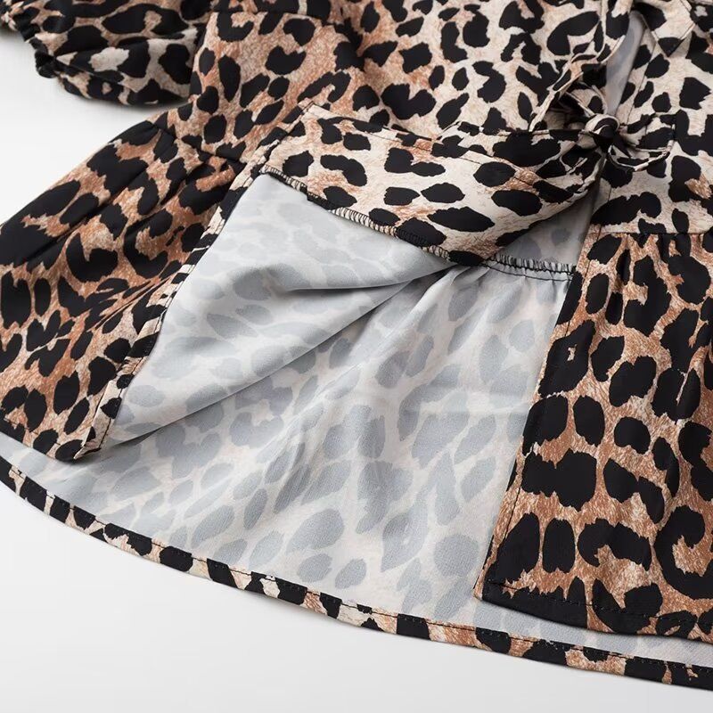 2025 Frühjahr Neue Damenmode Leopard Print Kurzarm Shirt_voghion.com