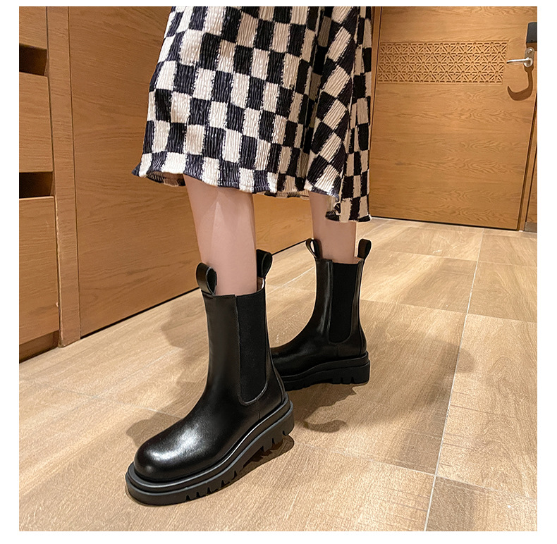 2024 Wanter Fréijoer neie Stil britesche Stil déck Sohlen Kamäinstiwwelen fir Fraen echt Lieder elastesch a villfälteg modesch Martin Stiwwelen_voghion.com