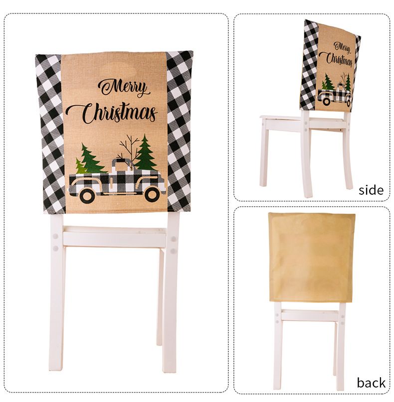 Jõulukaunistustarvikud koduse atmosfääri kaunistamise tooli kate Jõulud Plaid auto kiri tooli kate söögipulgad kate_voghion.com
