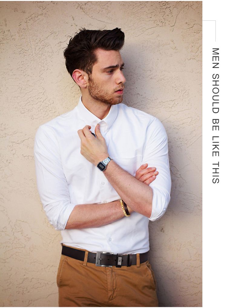 HEIßER Neue Leder Qualität Schnallen Jeans Retro Casual High-end-Business Denim Gürtel Herrenmode Mittleren alters und Junge_voghion.com