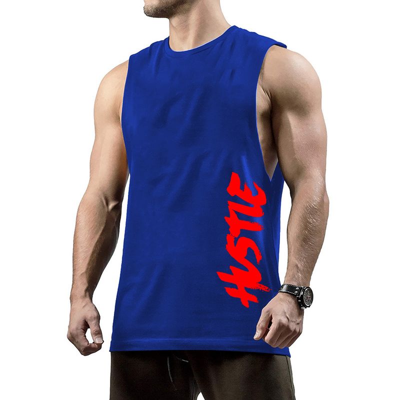 Gilet en coton imprimé HUSTt, confortable et tendance, idéal pour l'entraînement sportif et décontracté, style Muscle Brothers, 2019_voghion.com