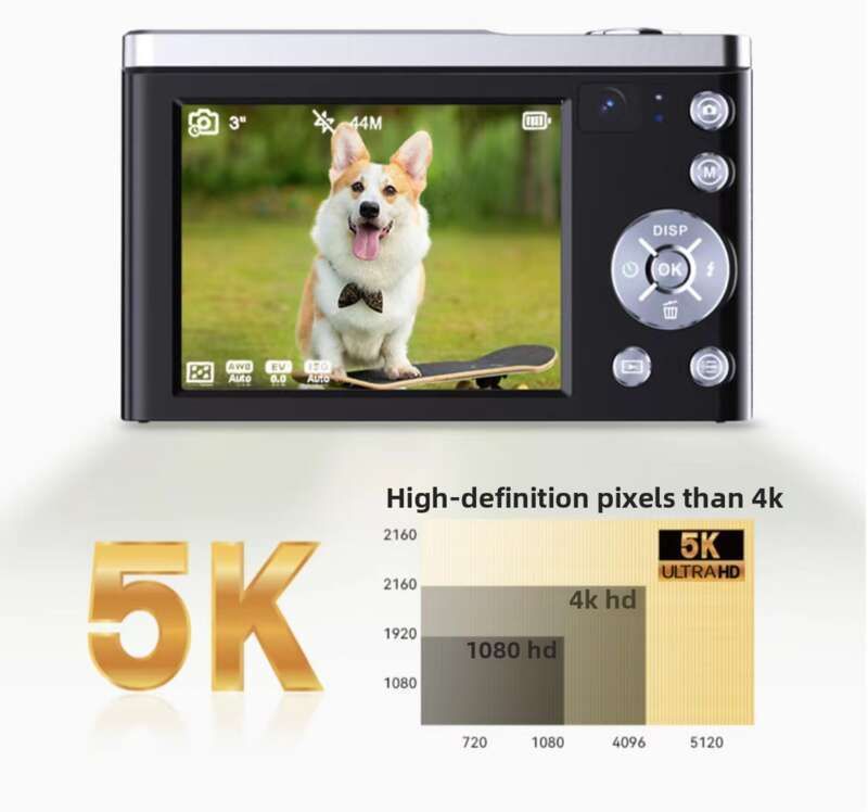 5K Teleskopik Yüksek Çözünürlüklü Çekim Dijital Öğrenci Partisi Giriş Seviyesi Ev Kamerası, Optik Zoom Sarsıntı Önleyici Kamera_voghion.com