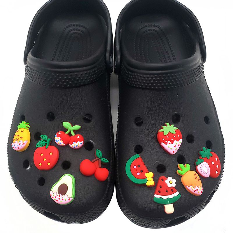 Accessoires de fruits de dessin animé chaussures en caoutchouc souple PVC boucle de chaussure de fleur boucle décorative_voghion.com