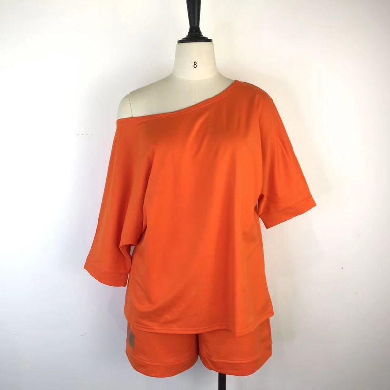 Women's Fashion Trendy Sweatshirt And Pants Off-Shoulder Loose Two-Piece Set 2022 New Style_voghion.com