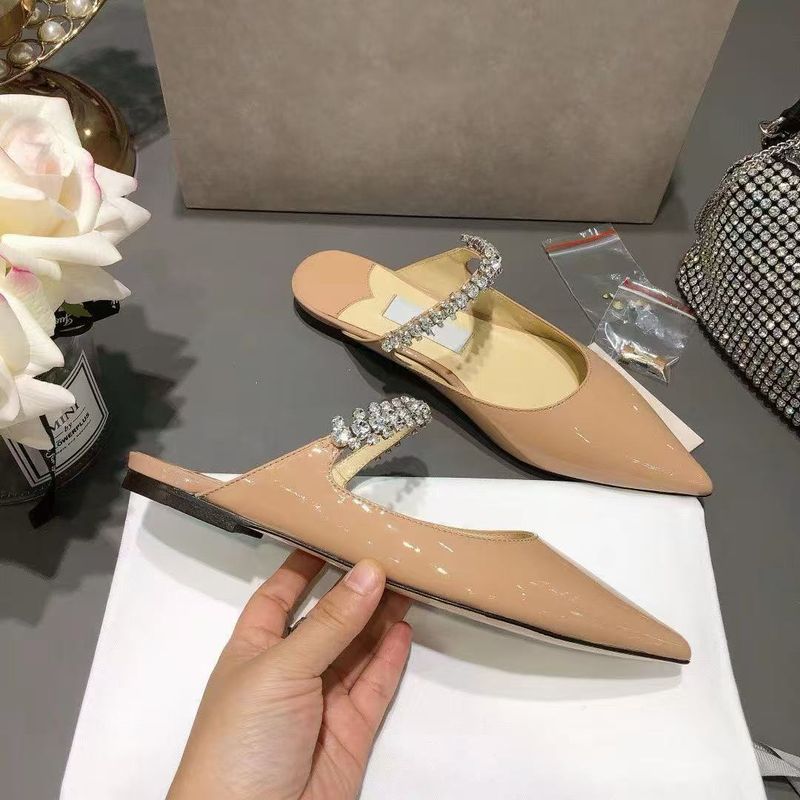 High-End-Sommeroberbekleidung mit Zehenkappe aus Lackleder, Halbschuhe mit flacher Sohle, spitze französische High Heels für Damen,_voghion.com