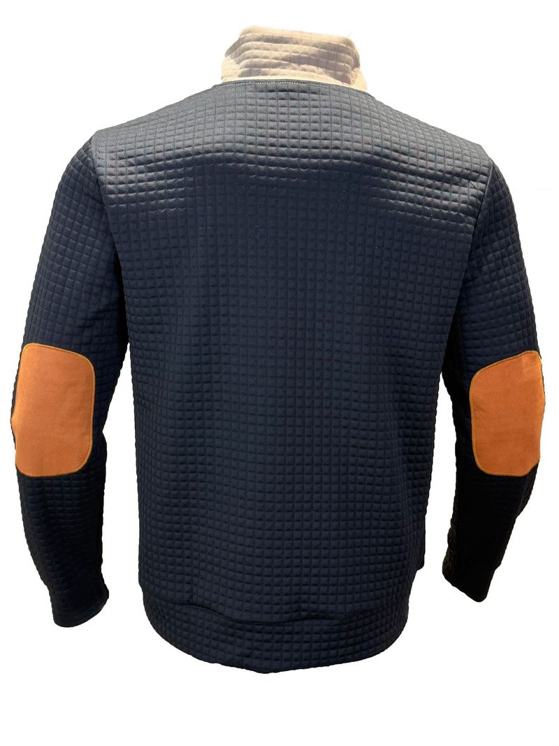 Heren casual kleurblok polyester hoodie met rits, lichtgewicht outdoor sportkleding voor alle seizoenen_voghion.com