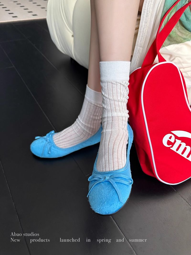 fund plat Mary Jane albastru degetul rotund gura superficială balet cu un picior, moale și confortabil mic_voghion.com