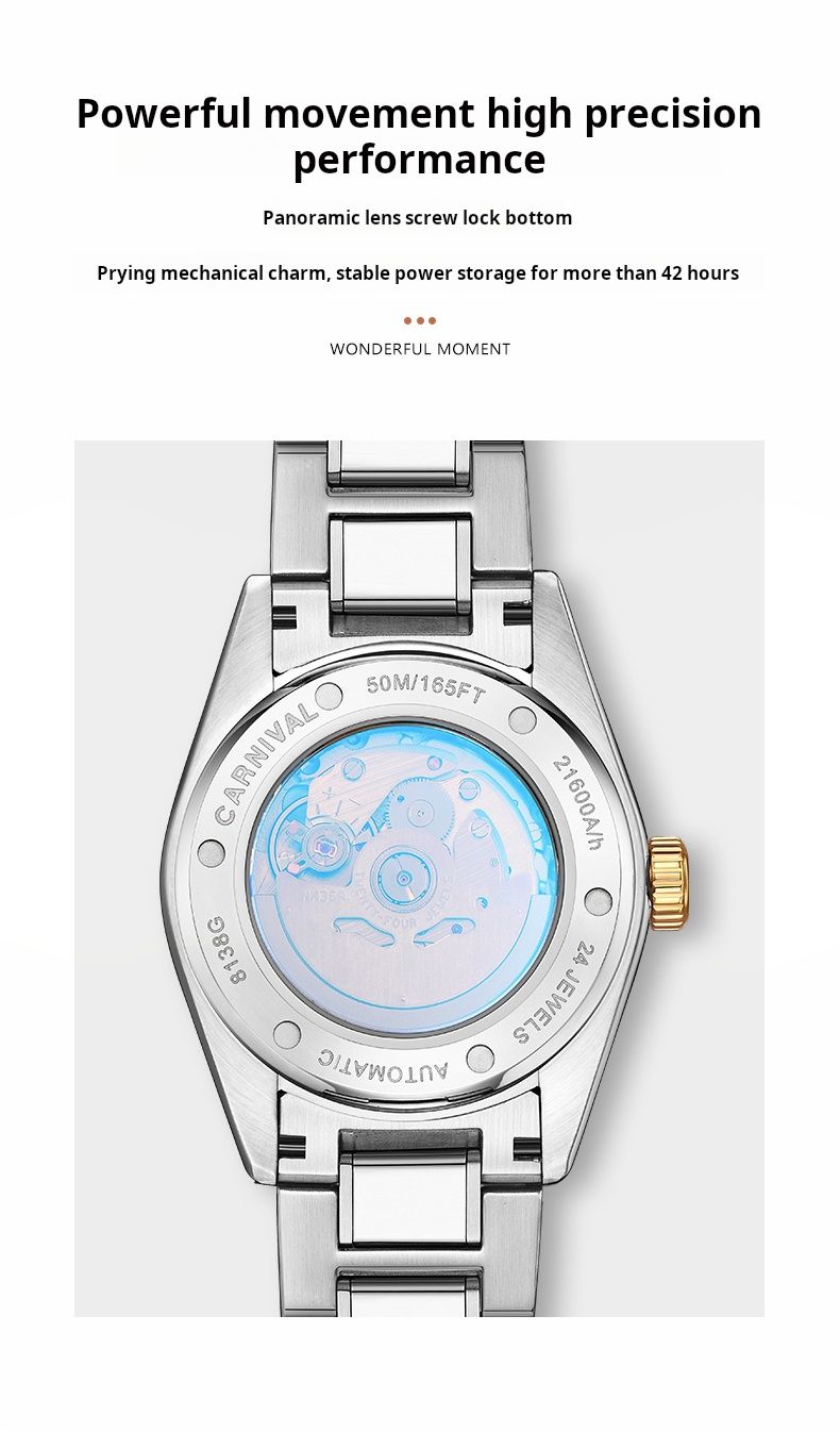 Carnival Marke High-End-Serie Luxus NH36A Mechanische Uhr Männer Wolfram Stahlband 50M Wasserdicht Woche Datum Uhren Herren_voghion.com