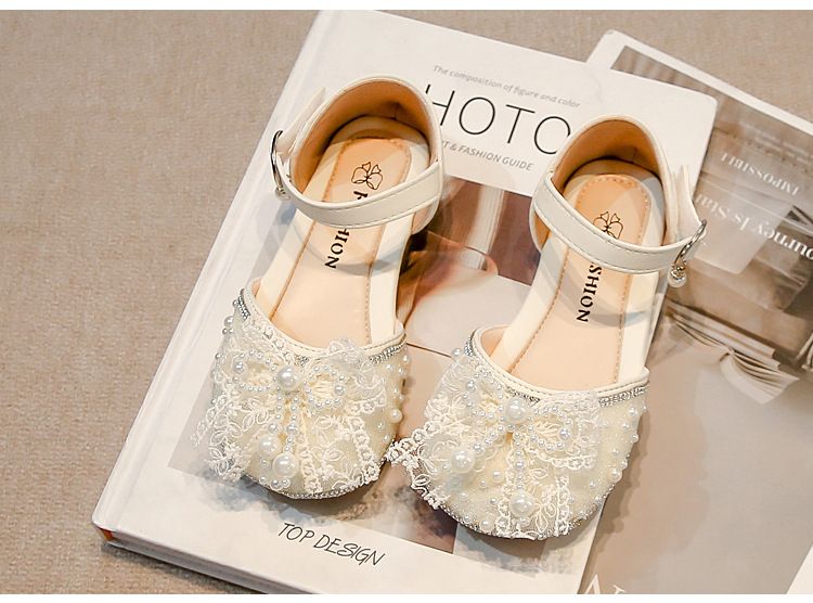 Mädchen Prinzessin Schuhe Perle Zehe Halb Sandalen Mädchen Performance Schuhe Sommer Neue Kinder Weiche Unterseite Kristall Schuhe_voghion.com