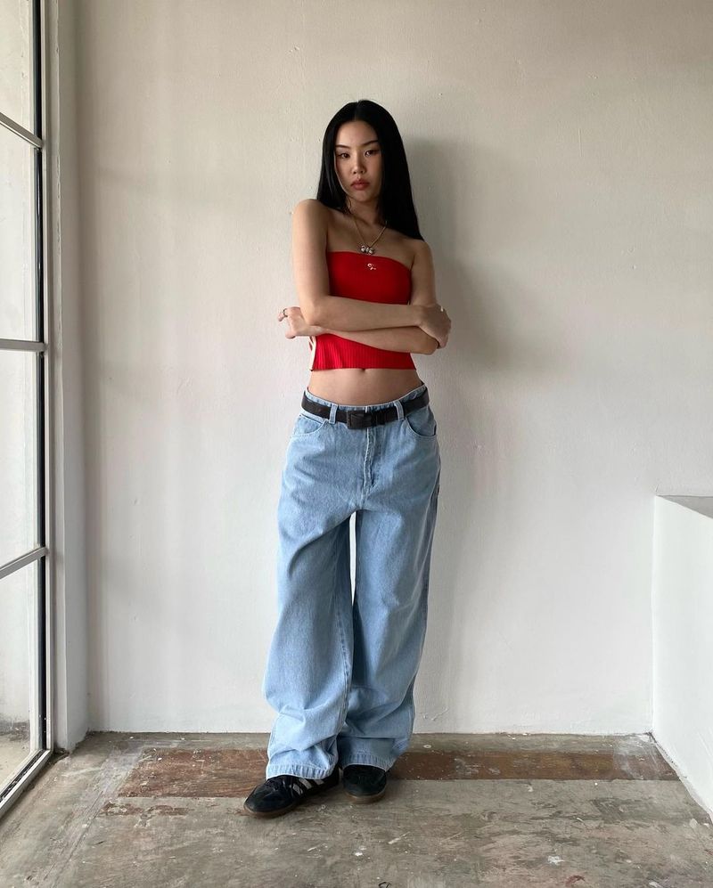 Vintage-Jeans mit Stickerei – Y2K Retro High Street Hose mit weitem Bein, locker sitzende, lässige Jeanshose mit einzigartigen Nähten, bequem und stylisch_voghion.com