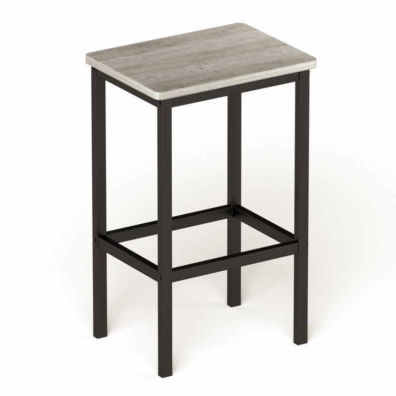 Bar Table Set, Square Bar Table with 2 Bar Chairs, Industrial Style Bar Chairs for Kitchen Breakfast Table, Bar, Living Room, Banquet Hall, Space Savi_voghion.com