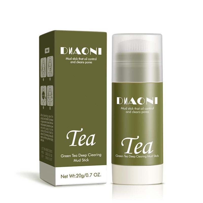 Treatments & Masks New Product DIAONI Green Tea Mud Solid Mask Stick Oil Control Deep Cleansing Pores Blackhead Smearable Mask_voghion.com