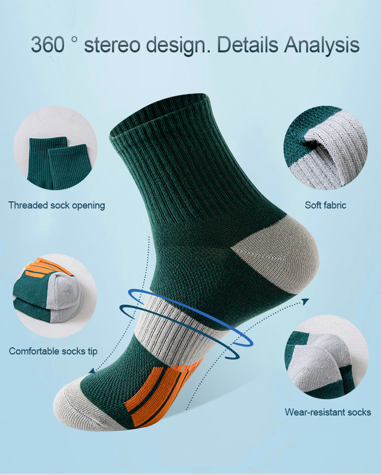 Basketball-Socken aus Baumwolle, mittellang, schweißabsorbierend und desodorierend, professionelle Laufsocken mit hohem Schaft, farblich passende Herrensocken_voghion.com