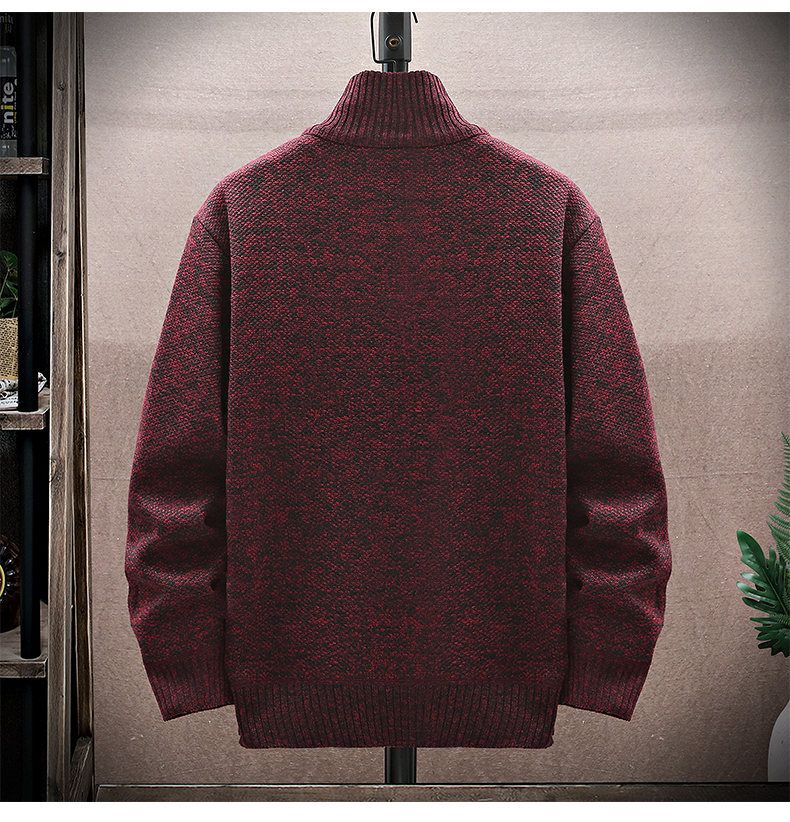 Veste pull décontractée à col montant et fermeture éclair pour homme, doublée en polaire – Pull d'hiver chaud, coupe décontractée, plusieurs coloris et tailles_voghion.com