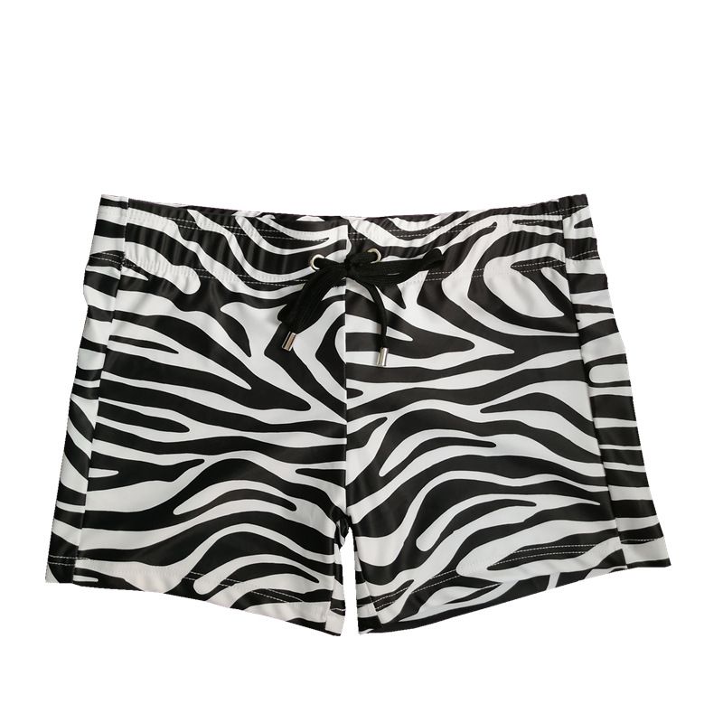 Calções de banho novos boxers masculinos com estampa de zebra e flores, cintura baixa, sexy, praia, natação, fonte termal_voghion.com