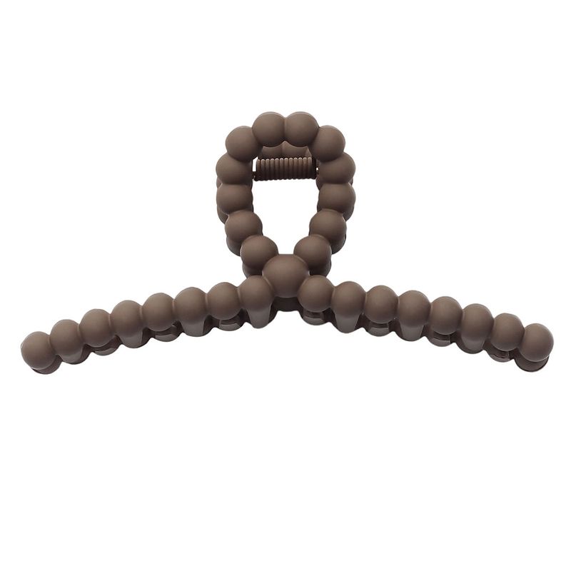 Autumn/Winter Brown Cross Pearl Claw Clip - Simple Large Back-of-Head Updo Clip - Premium Shark Clip_voghion.com