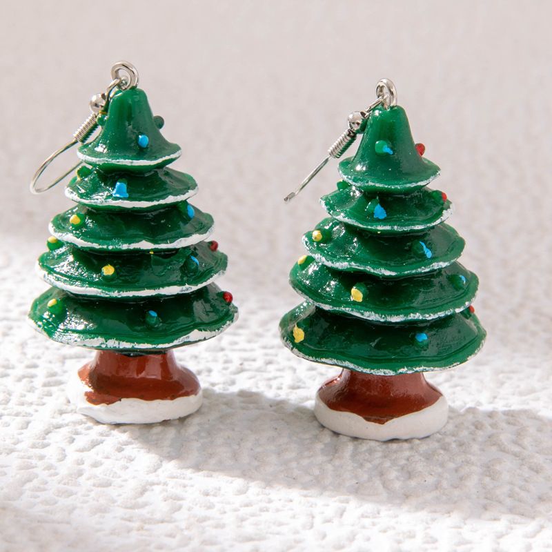Serie Albero di Natale Pinguino Set Cartone Animato Goccia di Olio Cappello di Babbo Natale Orecchini Anziani per Donne_voghion.com