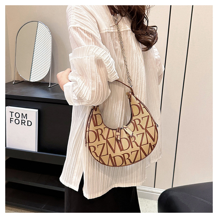 Schulter Tasche 2023 Neue Mode Druck Persönlichkeit Internet Celebrity Damen Unterarm Tasche Textur Kette Diagonal Tasche Beste Verkauf_voghion.com