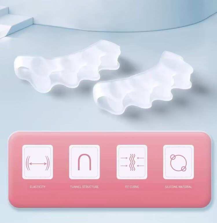 Separatore dita in silicone da 2 pezzi, dita dei piedi, divaricatore dita, alluce valgo, correttore di dita dei piedi, separatore di dita_voghion.com