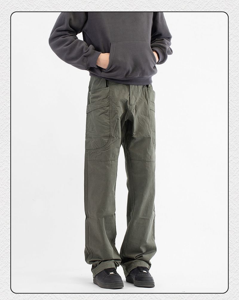 Clean Fit Cargo Pants For Men – Vintage Workwear Style With Multi-Pockets (Relaxed Straight Cut, Lightweight Cotton, Urban Utility Aesthetic)_voghion.com