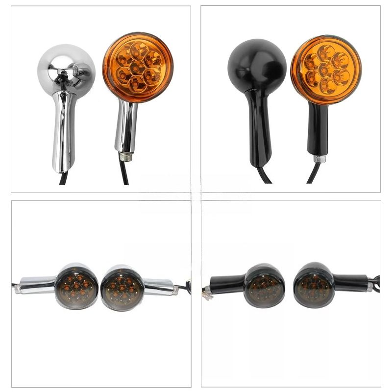 Motorcycle Turn Signal Light For Harley XL883 1200 X48 72 Dyna Fat Boy Heritage Softail Classic 2Pcs LED Front/Rear Signals Lamp_voghion.com