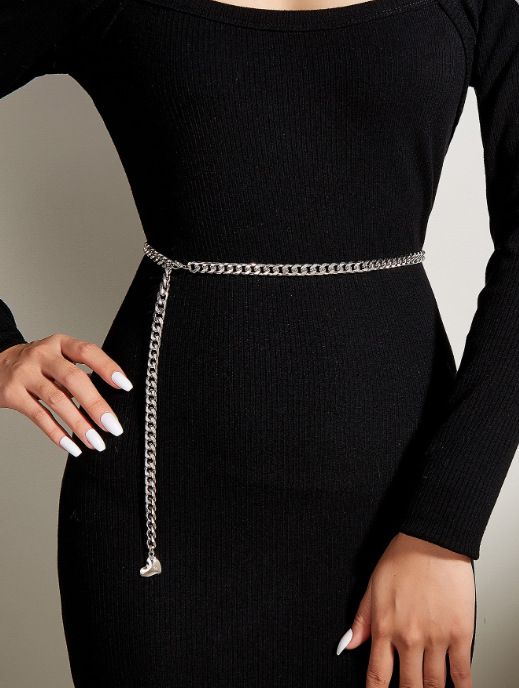 3057 Ciondolo a forma di cuore con catena piatta e oscillante, 105 cm, pezzo unico_voghion.com